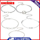 5pcs/set Women Adjustable Cuff Bracelet Map Beads Palm 8 Hand Chain Jewelry Gift