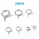 70pcs/box Assorted Double Wire Spring Clamps for Fuel Line Hose Tube 7 Sizes