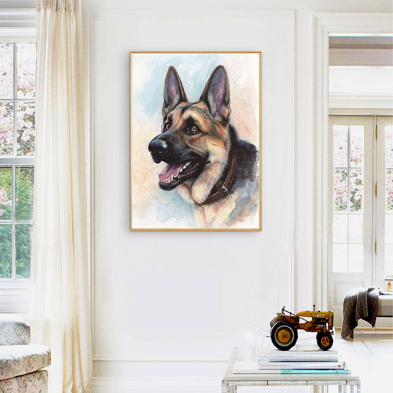 Dog Oil Paint By Numbers Kits DIY Handpainted on Canvas Wall Art Pictures