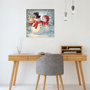 11CT Full Embroidery Christmas Snowman Cotton Print Cross Stitch Home Decoration
