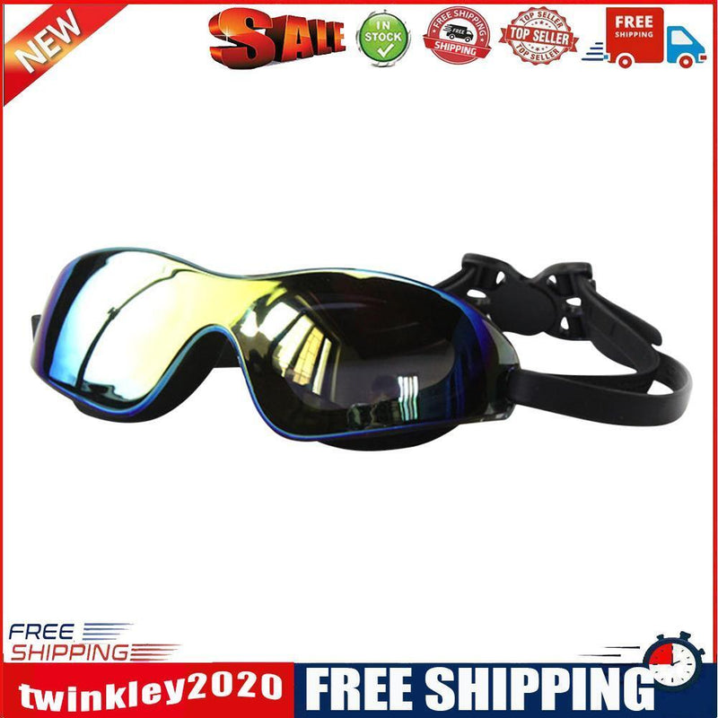 Adults Swimming Eyewear Outdoor Waterproof Anti-fog Diving Goggles (Black)
