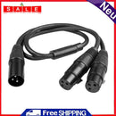 50cm 3 Pin XLR Male to Dual Female Y Splitter Adapter Cable for Mixer Amplifier