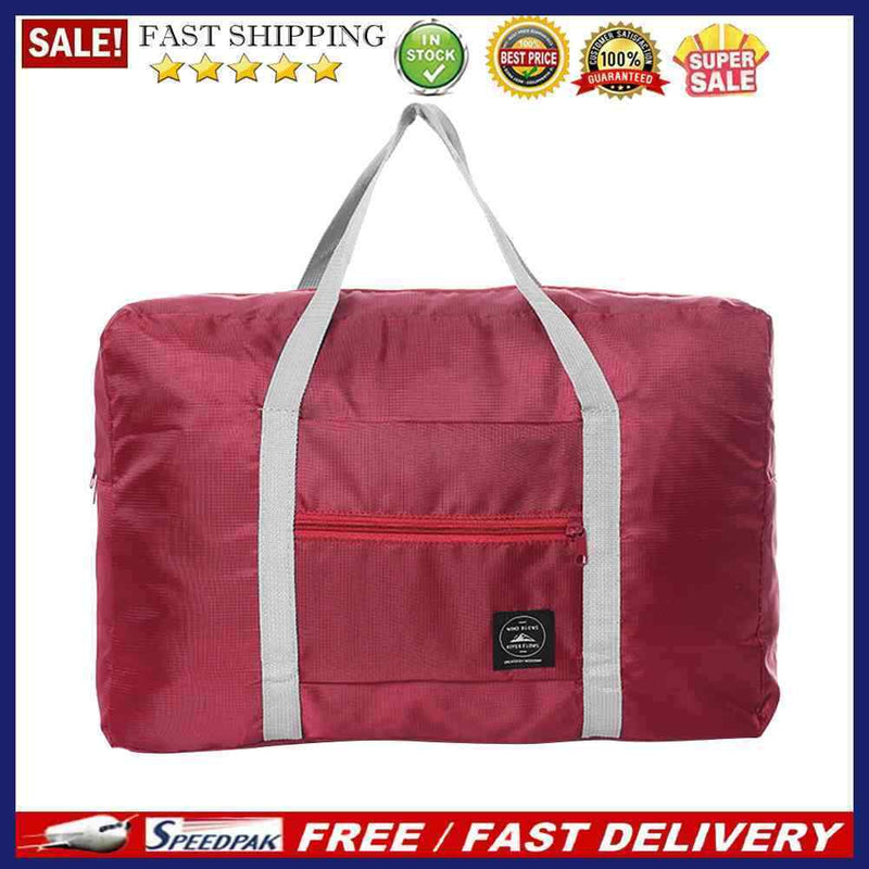 Solid Color Waterproof Folding Travel Bag Lightweight Large Capacity Luggage