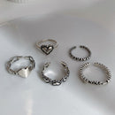 Finger Rings Hand Decoration Adjustable Hollow Out Ring Heart Shape Open Ring