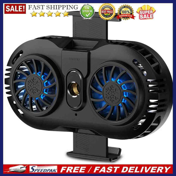 USB Mobile Phone Cooler Radiator Dual Fan Gaming Smartphone Holder Heat Sink