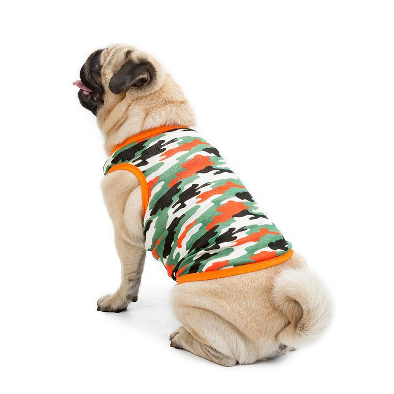 Camouflage pet shirt dresses summer cotton dog puppy vest spring outfit