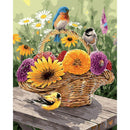 Flower Basket Bird Oil Paint By Numbers Kit DIY Home Decoration Gift Wall Art