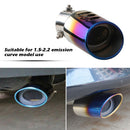 Car Bent Exhaust Muffler Tip Bolt-on Slant Cut 2.5 inch ID Inlet (Blue) Newly