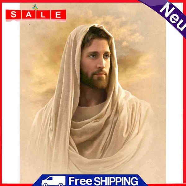 Hand Painted on Canvas DIY Religion Jesus Oil Paint By Numbers Drawing Kit Craft