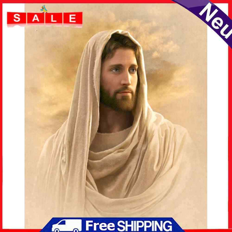 Hand Painted on Canvas DIY Religion Jesus Oil Paint By Numbers Drawing Kit Craft