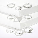 9pcs European Hollow Heart-Shape Simple Knuckle Ring for Women Valentine Jewelry