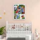 5D DIY Diamond Painting Full Square Drill Fence Birds Mosaic Crafts Home De