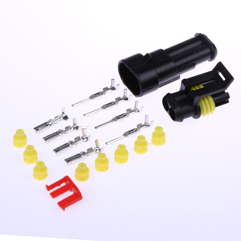 5 Sets 2 Pin Car Waterproof Wire Connector HID Plug 1.5mm Terminals 18 AWG