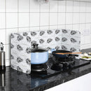 Oil Splash Scald Proof Board Kitchen Gas Stove Cooking Guard (White Leaves)