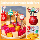 5Pcs/Set Cute Cartoon Steel Dessert Fruit Forks Santa Christmas: