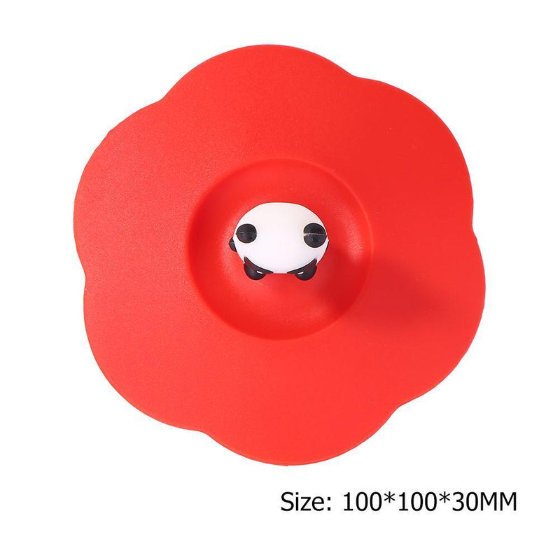 Torx Silicone Cup Cover Heat-resistant Leakproof Cartoon Lid (Red Panda)
