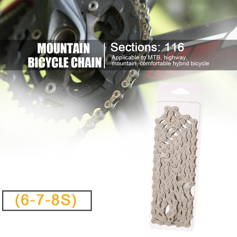 Bicycle Chain Speed Plated Carbon Steel Mountain Road Bike Chains (6-7-8s) Newly