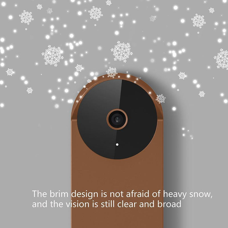 Doorbell Silicone Cover Case Doorbell Accessories for Google Nest (Brown)