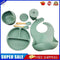 6pcs Silicone Baby Feeding Anti Slip Plates for Food Kids Tableware (Army G