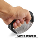 Stainless Steel Manual Garlic Presser Ginger Chopper Kitchen Tool (Black)
