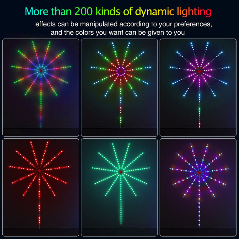 156LED Firework Light Kit with Music Sound Remote Control for Holiday Decor
