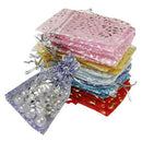 50Pcs Fashion Party Mix-Color Wedding Jewelry Bags Organza Favor Rose Gift Pouch
