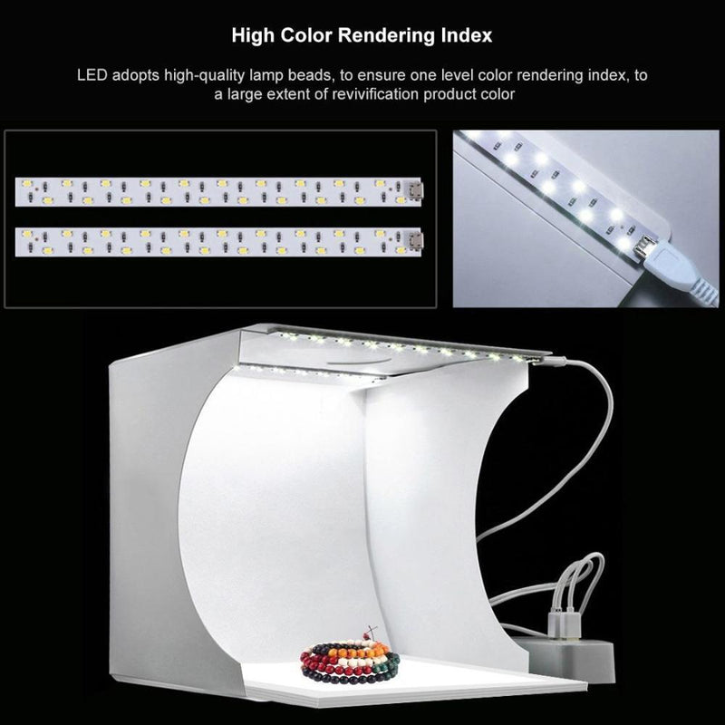 Double LED Shadowless Bottom Light Photo Studio Shooting Tent Box Kit Light Box