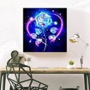 5D DIY Diamond Painted Round Diamond Blue Rose LD166
