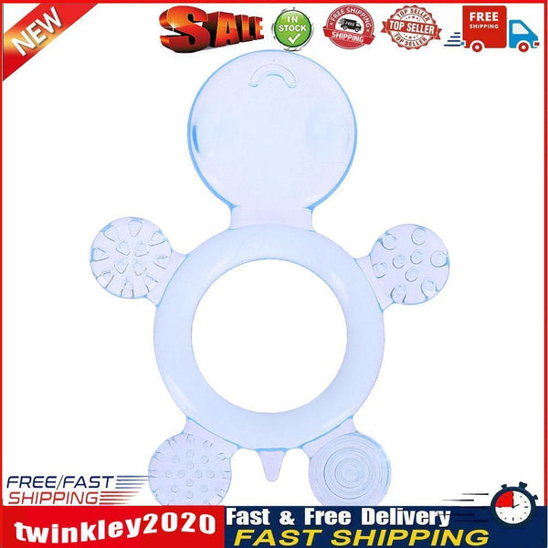 Cute Baby Teether Kids Silicone Teething Chewable Pacifier (Blue Tortoise) Newly