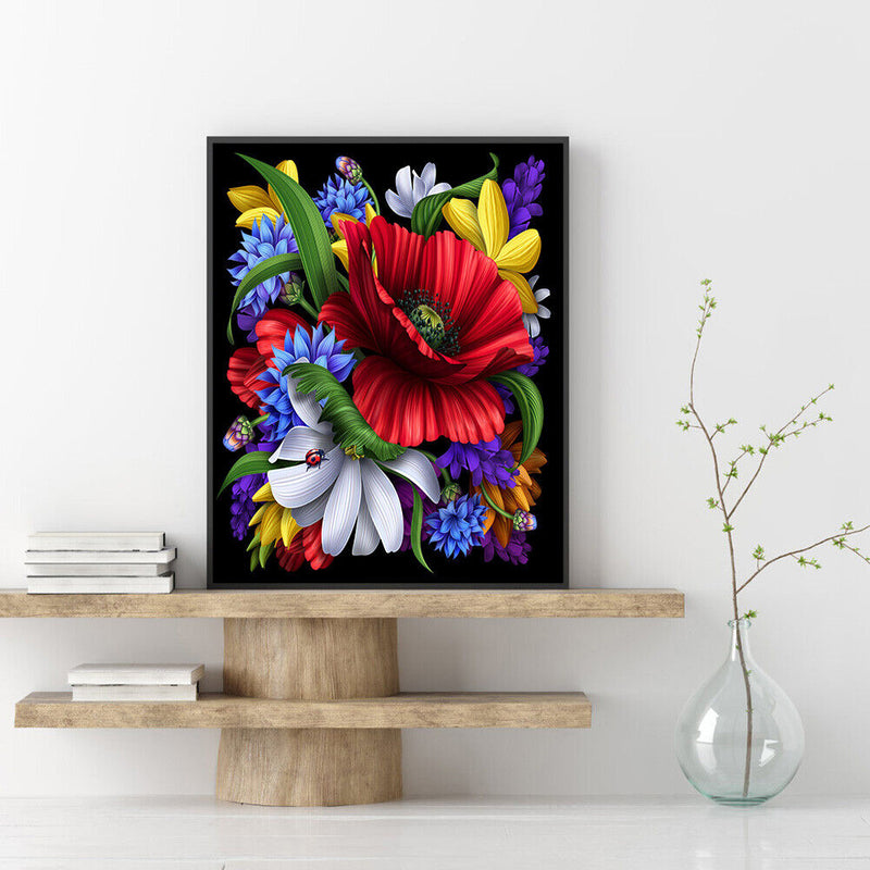 Oil Paint By Numbers Flower Coloring Picture Digital