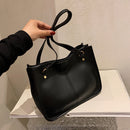 Fashion Nylon Pure Color Shopping Bags Handbag Women Large Capacity Shoulder Bag