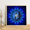 Blue Mandala Frameless DIY Oil Paint by Numbers Kit Picture Canvas Artwork Newly