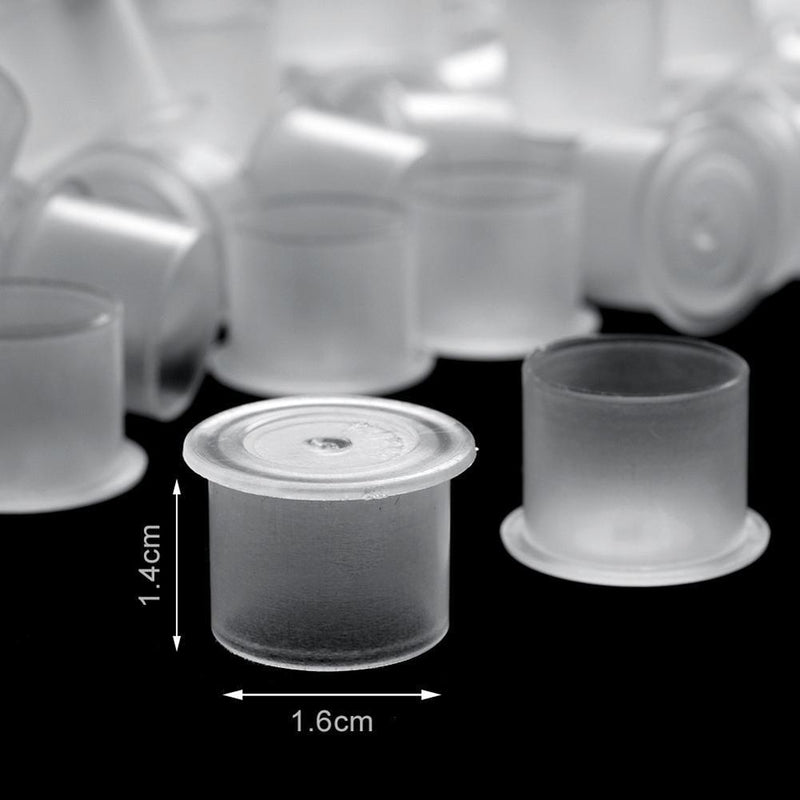 Plastic Microblading Tattoo Ink Cup Cap Pigment Clear Holder Container(C) Newly