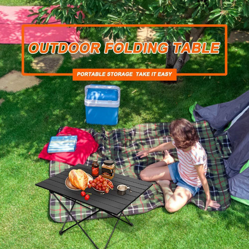 Outdoor Camping Table Mini Portable Foldable Hiking Picnic Desk (Black)