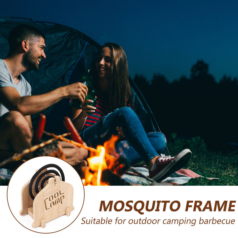 Portable Mosquito Coil Holder - Wooden & Metal Material Coil Burning Stand