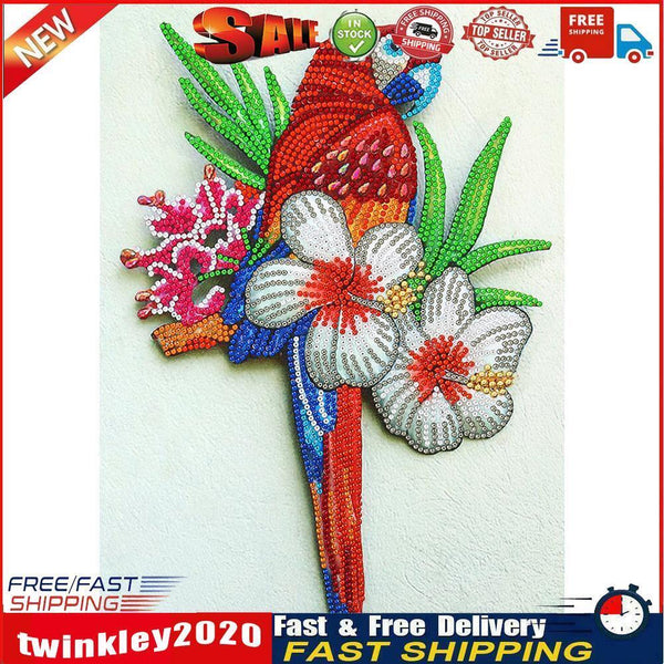 5D DIY Diamond Painting Parrot Partial Special Shape Drill Animal Picture Newly