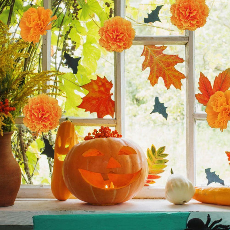 30 Pcs Artificial Marigold Flowers Decoration Set Orange Carnation Flowers