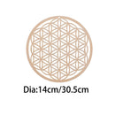 Wooden Wall Sign Slice Wood Base Flower Of Life Energy Mat Flower of Life Shape