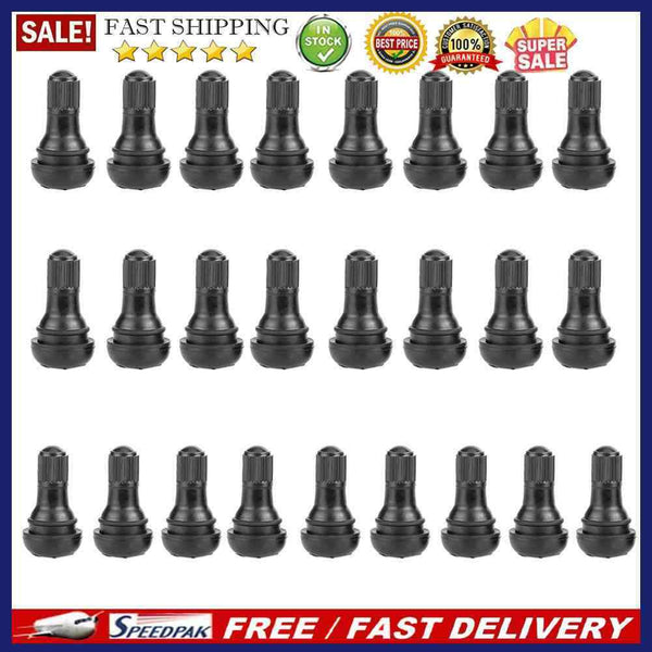 TR412 Snap-in Rubber Tubeless Tire Valve Stems for Car Motorcycle (25pcs)