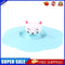 Claer Torx Silicone Cup Cover Leak Proof Cartoon Lid (Pink Blue Cat Head)