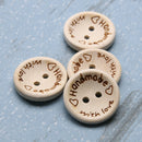 (100pcs/pack) Handmade with love Buttons Scrapbooking Sewing 20mm  Newly