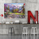 Forest Cabin Frameless DIY Oil Paint by Numbers Kit Picture Wall Artwork