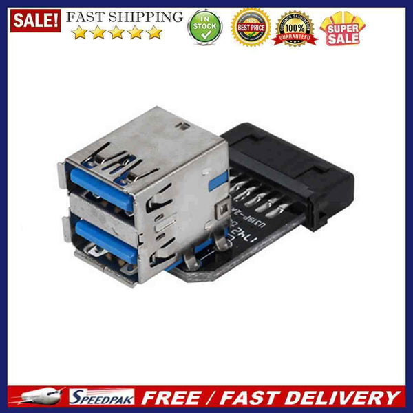 USB 3.0 19 20 Pin Female to Dual USB 3.0 A Female Motherboard Adapter Converter