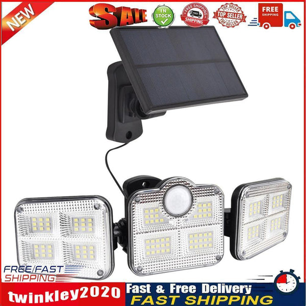 3 Head Motion Sensor Solar Lights Waterproof Remote Control Lamp (122LED) Newly