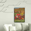 5D Rhinestone Pictures DIY Red Tractor Full Round Drill Diamond Painting Kit