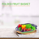 Folding Silicone Drain Basket Fruit Vegetable Washing Strainer (Green L)