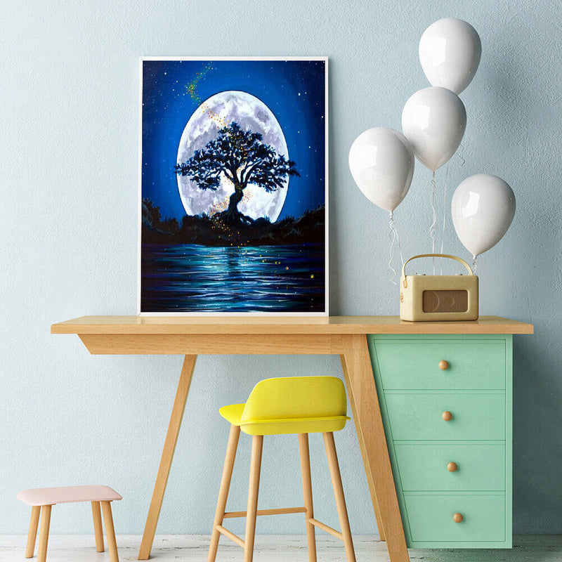 Oil Paint By Numbers Moon Coloring Picture Digital Drawing