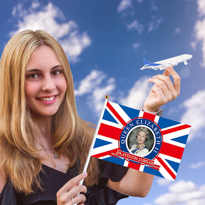 Small Flag - 10 Pieces Queen Elizabeth United Kingdom UK Flags Vibrant Colors