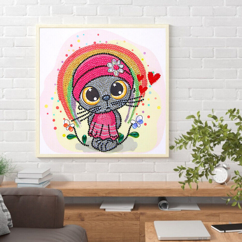 DIY 5D Diamond Painting Kit Part Special Shape Rhinestone Drawing Cat Picture