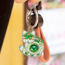 4pcs DIY Full Drill Special Shaped Diamond Painting Cat Women Bag Keychain Gift